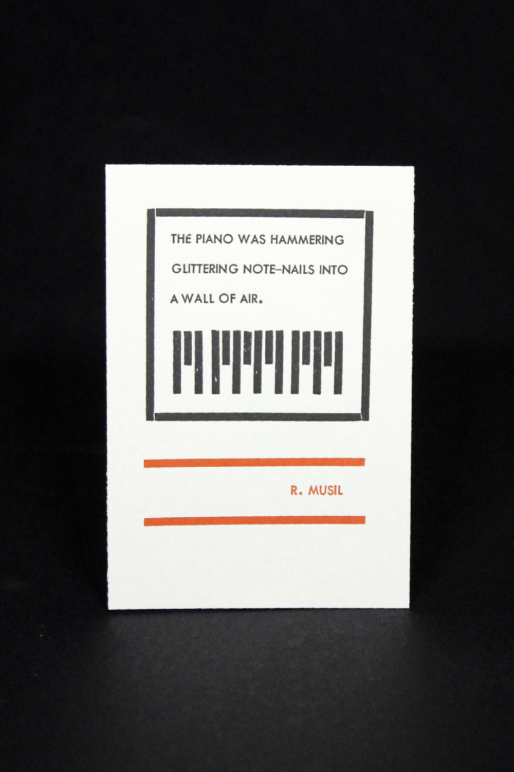 Letterpress image with piano imagery